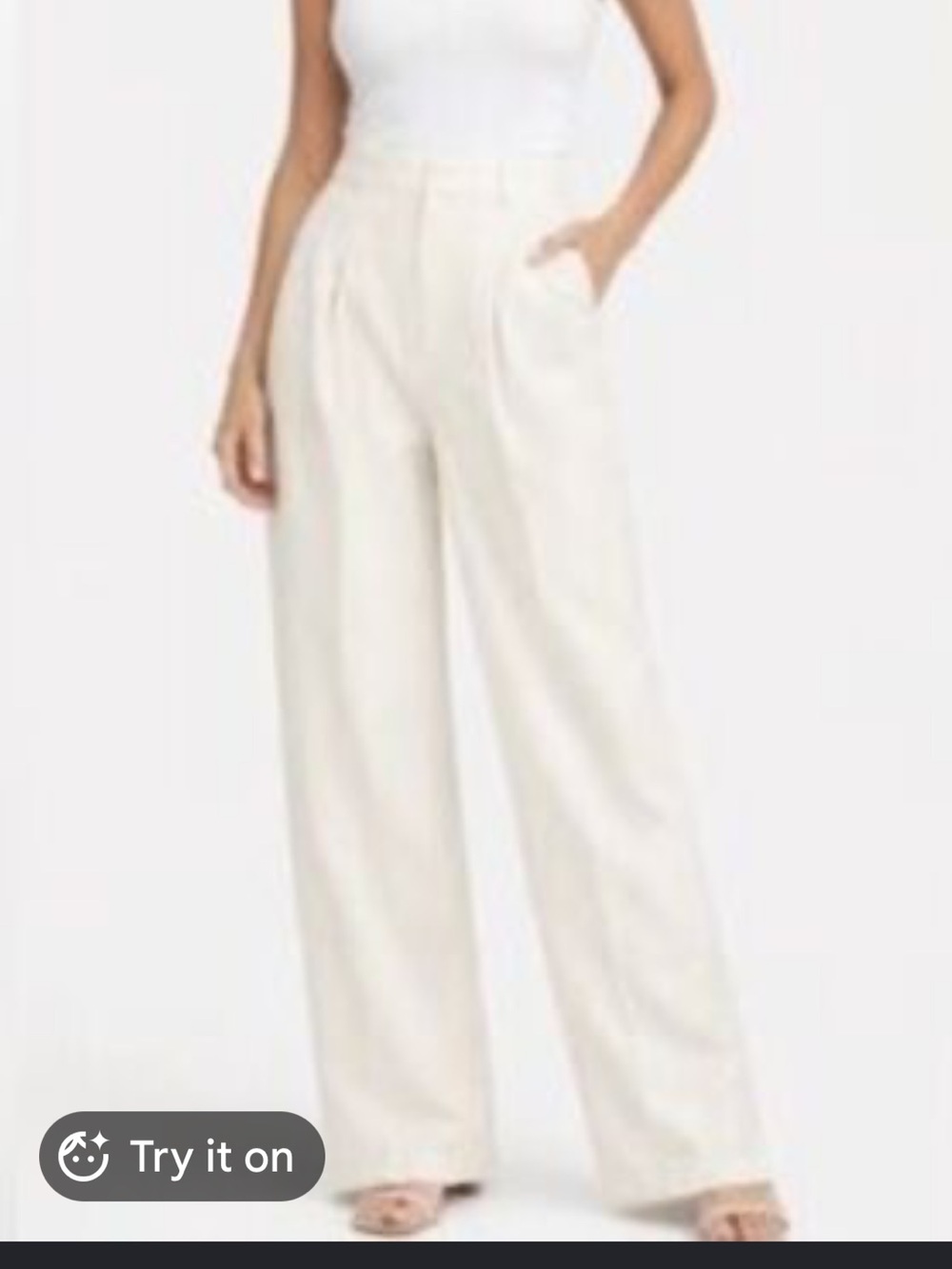 House of Harlow 1960 Wide-Leg High-Rise Pants in Cream